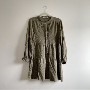 Green and White Zara Dress